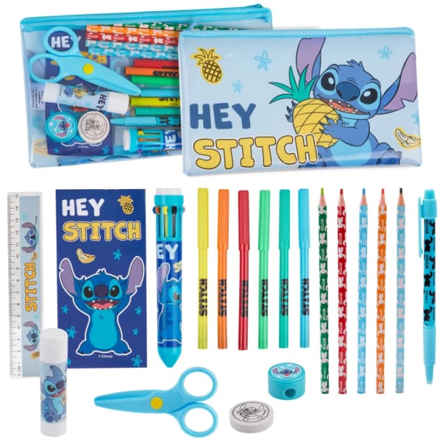 Disney Stitch Pencil Case Stationary Set Multi