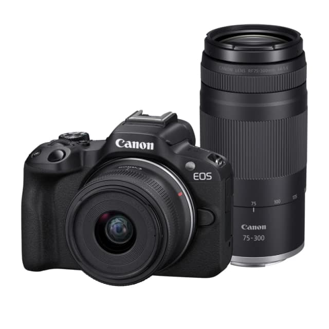 Canon EOS R50 APS-C Mirrorless Camera inc RF-S 18-45mm + RF 75-300mm L