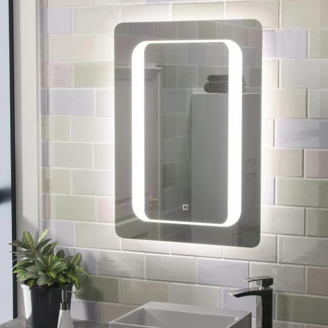 Nes Home Mia Illuminated LED Bathroom Mirror with Anti Fog & Touch Switch in Silver Silver Unisex