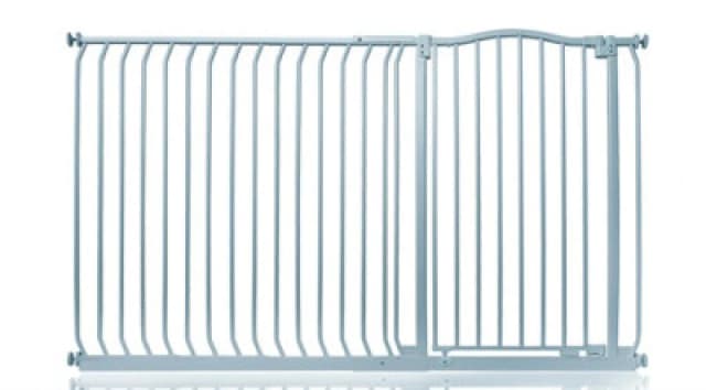 Safetots Extra Tall Curved Top Safety Gate, 171Cm - 180Cm, Matt Grey, Extra Tall 100Cm In Height, Pressure Fit Stair Gate