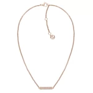 Tommy Hilfiger Rose Gold Plated Crystal Bar Necklace 2780194
