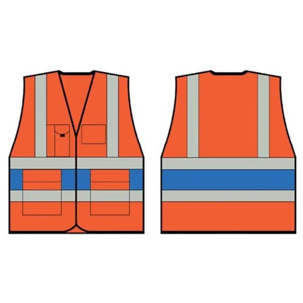 Beeswift High Visibility Executive Vest OrangeRoyal Blue 2XL BSW15930 BSW15930