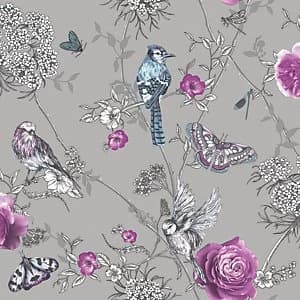 Arthouse Paradise Garden Silver Wallpaper 10.05m x 53cm