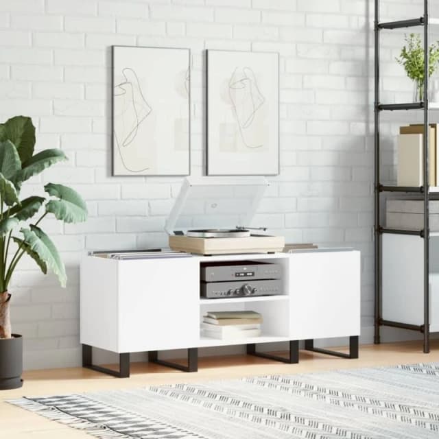 VIDAXL Record Cabinet White 121x38x48cm Engineered Wood vidaXL 8720845876951