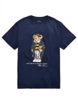 Ralph Lauren Boys Short Sleeve Bear T-Shirt - Navy