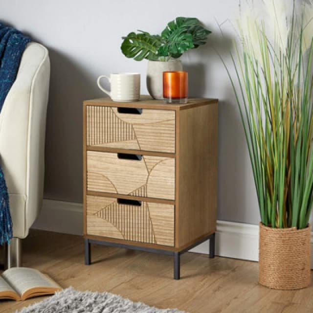 Home Source Reedham 3 Drawer Bedside