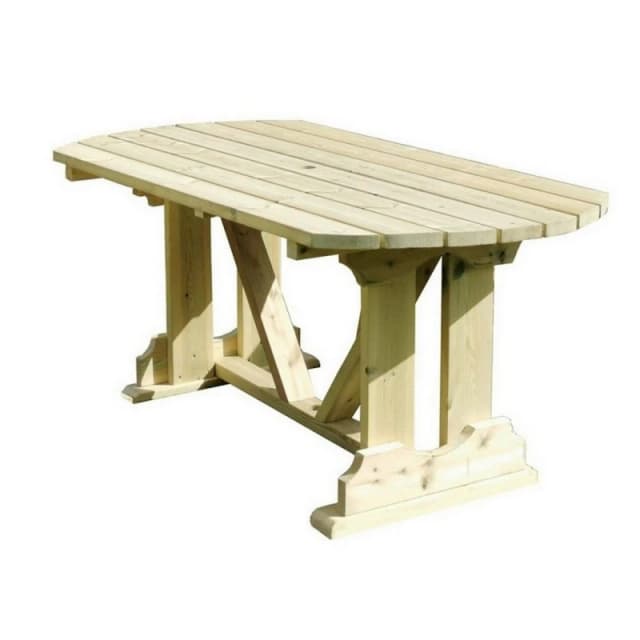 Churnet Valley Garden Furniture Ltd Ergo 6 Seater Dining Table - Minimal Assembly Required in Light Brown Light Brown Unisex