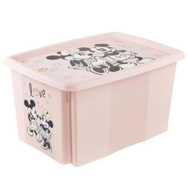 Keeeper Minnie Mouse Turn Around Stacking Box With Lid 45 Litre Nordic Pink