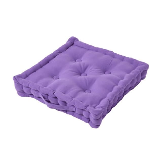 Homescapes Cotton Purple Floor Cushion, 40 X 40 Cm