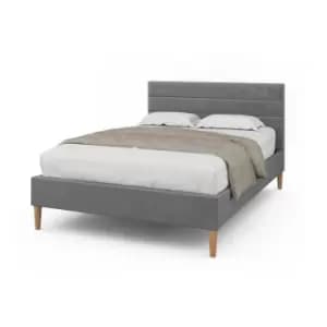 Crazy Price Beds Oscott Grey Velvet Double Bed Frame