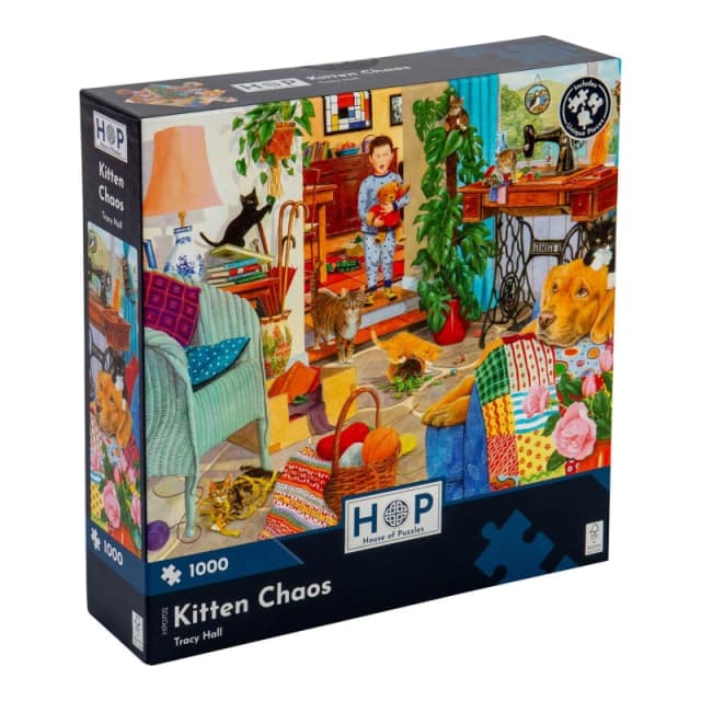 The House Of Puzzles Kitten Chaos 1000 Piece Jigsaw Puzzle Size: 1000 Pieces Multicolor Unisex 1000 Pieces