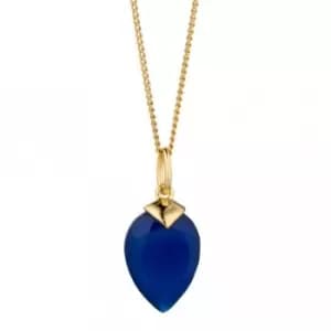 September Yellow Gold Plated Birthstone Chalcedony Stone Pendant P4983