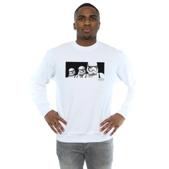 Disney Men Star Wars The Rise Of Skywalker Troopers Band Sweatshirt in White Size: Small White S Male 5059400162493