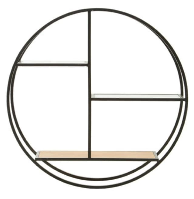 Premier Housewares Stylish Three Tier Shelf, Space Saving Display Shelf, Versatile Bedroom Shelf, Compact Living Room Shelf Black