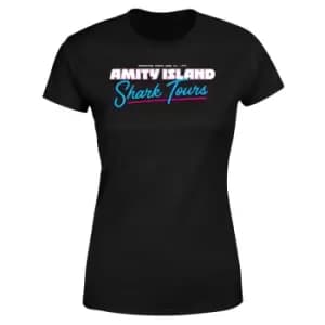 Jaws Amity Island Shark Tour Womens T-Shirt - Black - L