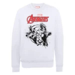 Marvel Avengers Assemble Team Burst Sweatshirt - White - L