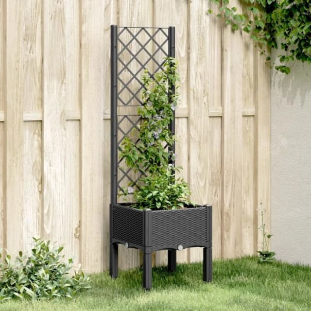 VIDAXL Garden Planter with Trellis Black 40x40x142cm pp Vidaxl 8721012411258
