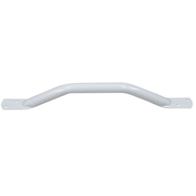 Loops White Steel Pipe Grab Bar - 450mm Length - Rounded Safety Ends - Epoxy Coating White