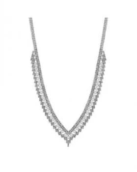 Jon Richard Pearl And Crystal V Necklace