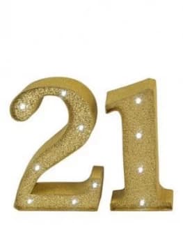 Signography Gold Light Up Number Plaque - 18, 21, 30, 40, 50 60