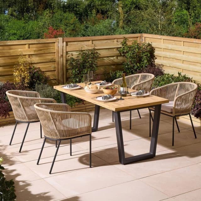 Rowlinson Oslo 4 Seat Dining Set, Brown OSLSET4