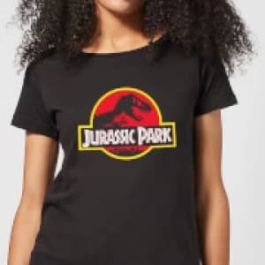 Classic Jurassic Park Logo Womens T-Shirt - Black