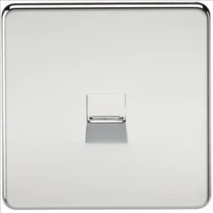 KnightsBridge Screwless Polished Chrome Telephone Master Socket