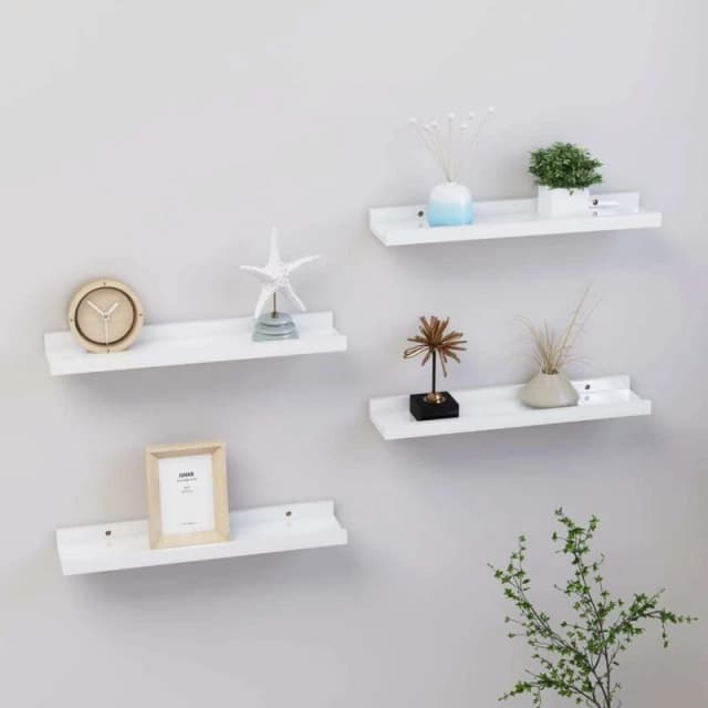 VIDAXL Vidaxl - Wall Shelves 4 pcs High Gloss White 40x9x3cm 8720286417546