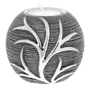 Leaf Tealight Ball Gunmetal