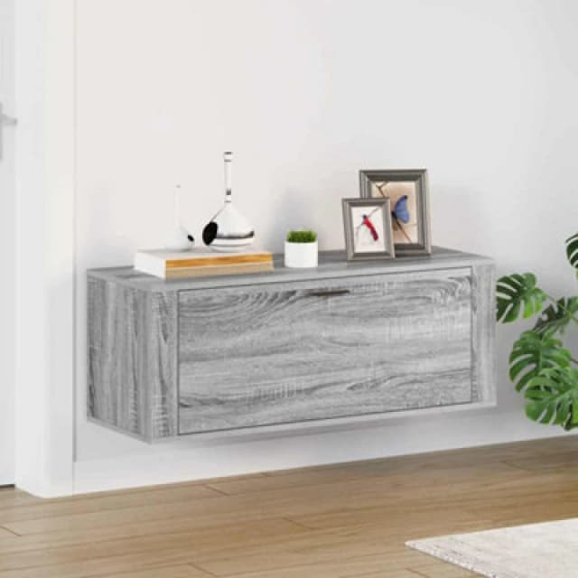Vidaxl Wall Shoe Cabinet Grey Sonoma 100X35X38cm Engineered Wood
