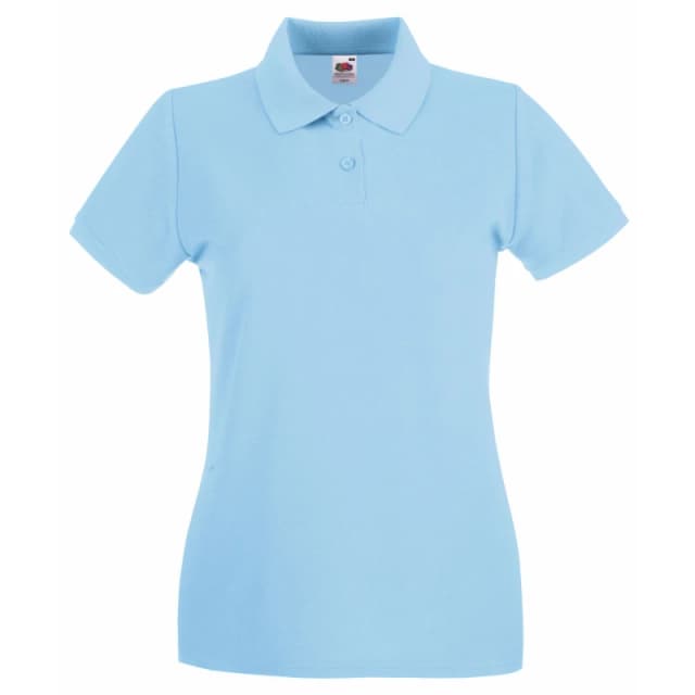 Fruit Of The Loom Lady-Fit Premium Short Sleeve Polo Shirt Blue female