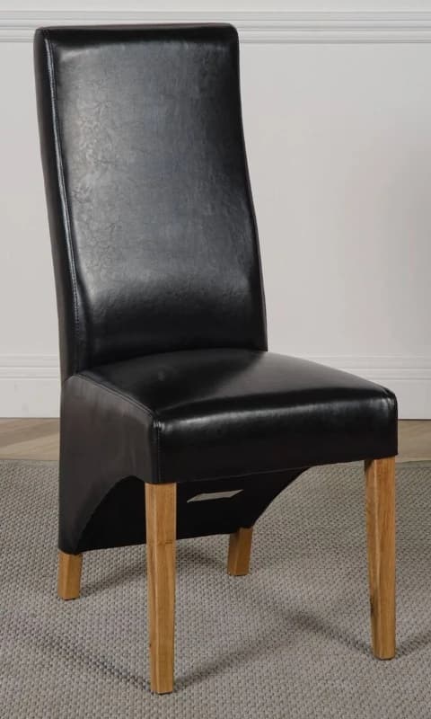 Thats Furniture Lola Leather Dining Chairs for Dining Room or Kitchen in Black Unisex