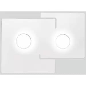 SQUARE white ceiling light with 2 bulbs