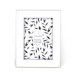 iFrame White Epoxy with Silver Edge Photo Frame 5" x 7"