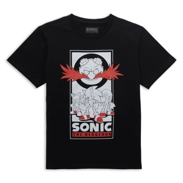 Sonic The Hedgehog Team Up Mens T-Shirt - Black - 3XL