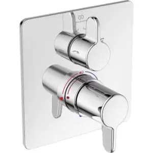 Ideal Standard Freedom Thermostatic Concealed Dual Outlet Shower Valve Square in Chrome Brass/Stainless Steel