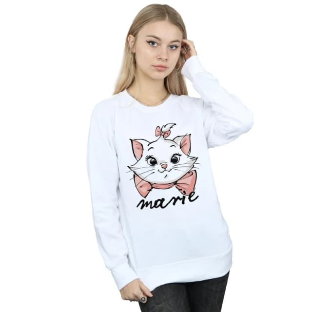 Disney The Aristocats Marie Sketch Face Sweatshirt White female