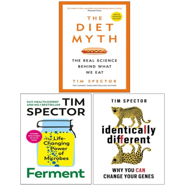 Tim Spector 3 Book Set: Ferment, Identically Different, The Diet Myth Professor Tim Spector Books