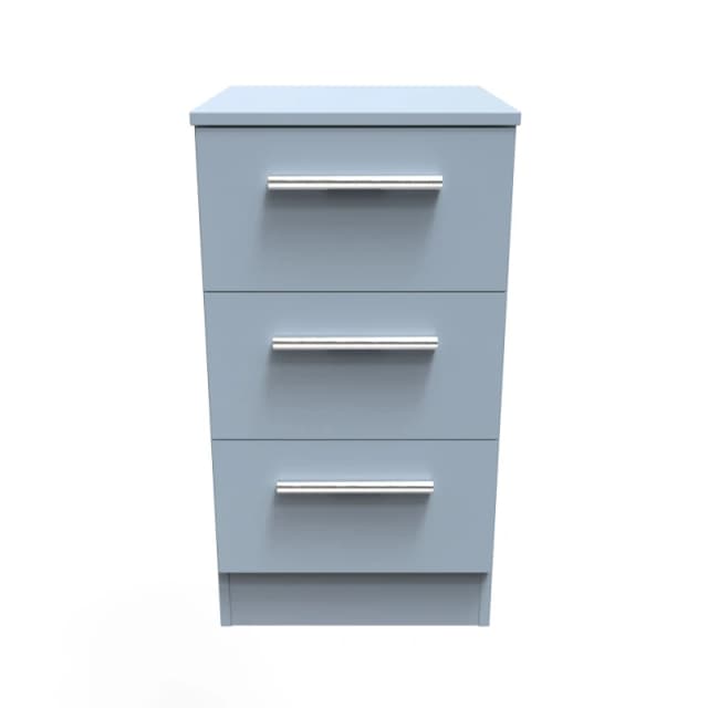 Ready Assembled 2 U Stafford 3 Drawer Bedside Cabinet (Ready Assembled) Pale Blue