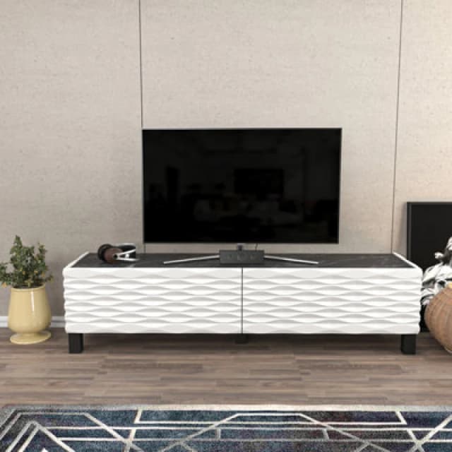 Decorotika Lerze TV Stand TV Unit for TVs up to 64" Ecru