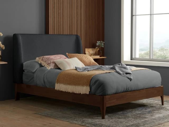 Birlea Halfden Grey Fabric Bed Frame - 5ft King Size