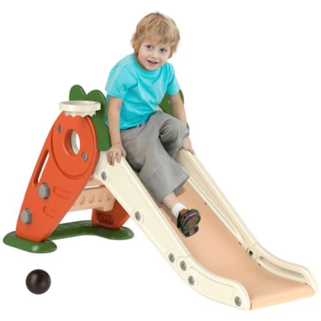 AIYAPLAY Aiyaplay - 3 in 1 Kids Slide, Carrot-themed Foldable Indoor Slide for 1-3 Years 5056725569976