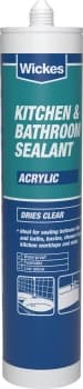 Wickes Kitchen and Bathroom Acrylic Sealant - Clear 310ml