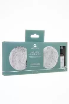Grey Faux Fur Eye Mask & Pillow Spray Set