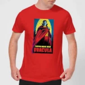 Universal Monsters Dracula Retro Mens T-Shirt - Red - L