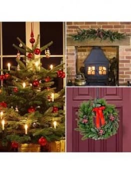 Christmas In A Box Nordmann Tree Wreath & Garland