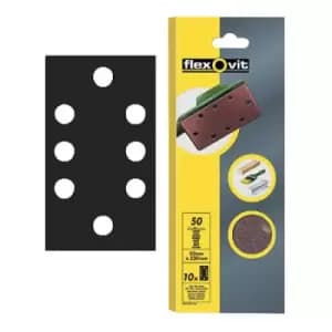 Flexovit 63642526337 1/3 Sanding Sheets Orbital 93 x 230mm Perfora...