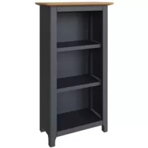 Taberno 3 Tier Oak Bookcase Assembled Display Unit Graphite Blue Solid Oak - Blue
