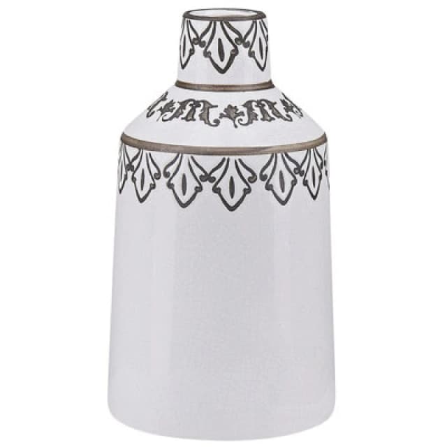 Beliani Flower Vase Amisos Stoneware 25cm White