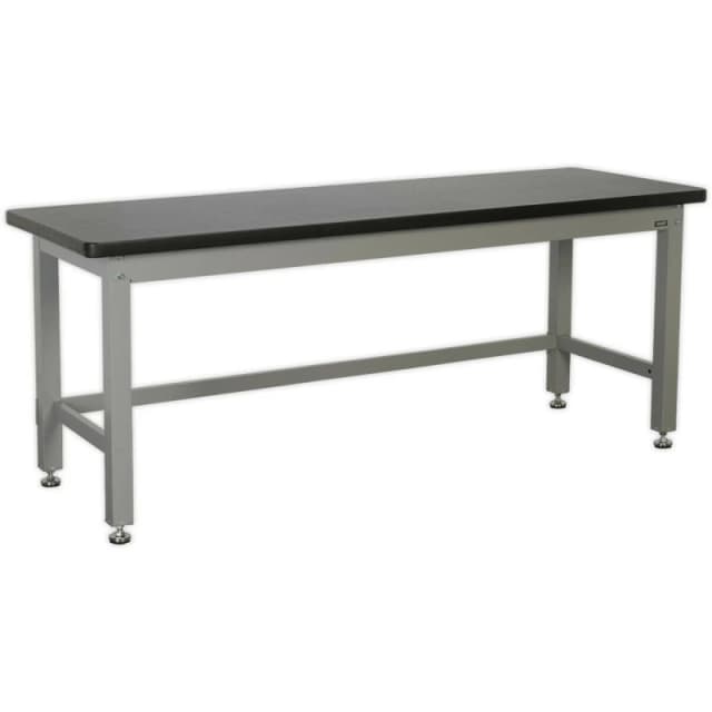Loops Steel Industrial Workbench - 2100mm x 750mm Laminate Worktop - Adjustable Feet Metallics